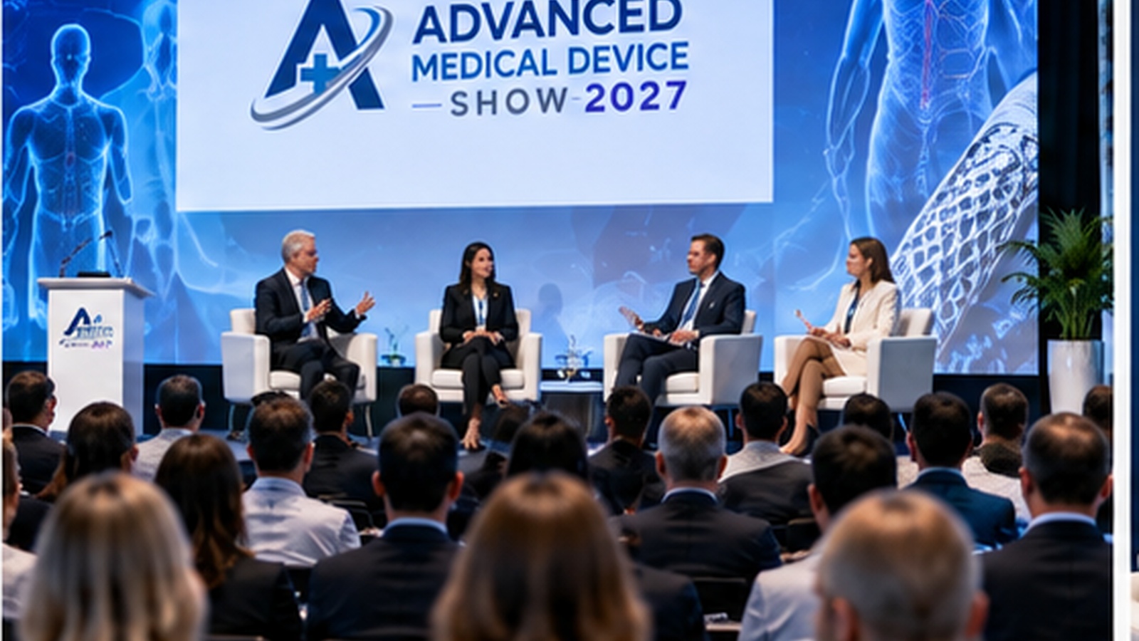 Advanced Medical Device Show 2027 conference stage illustration
