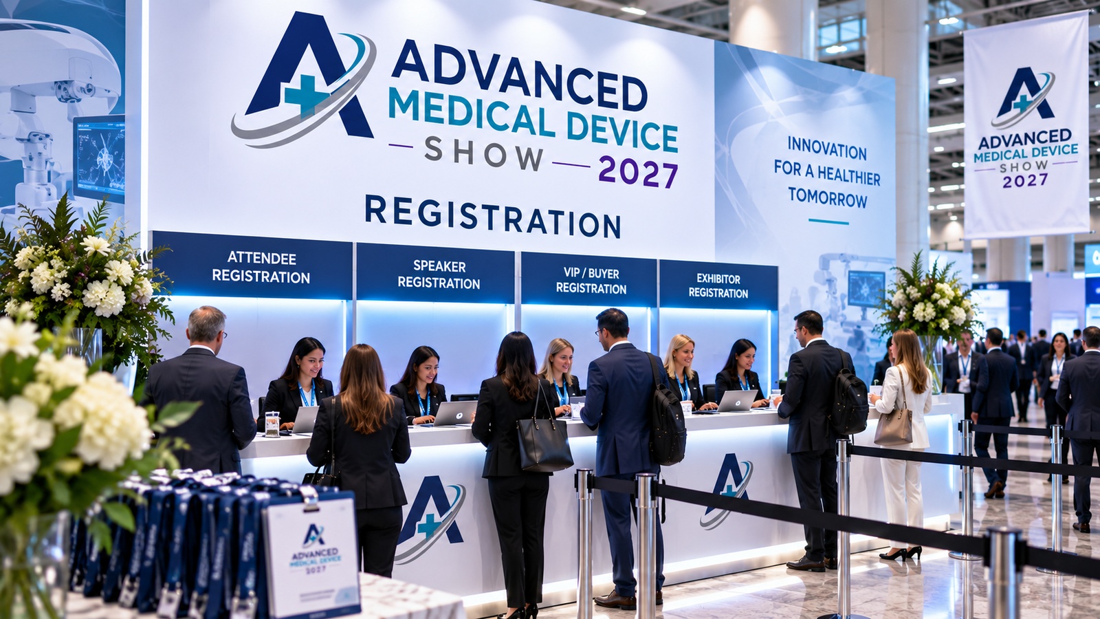 Advanced Medical Device Show 2027 registration area illustration